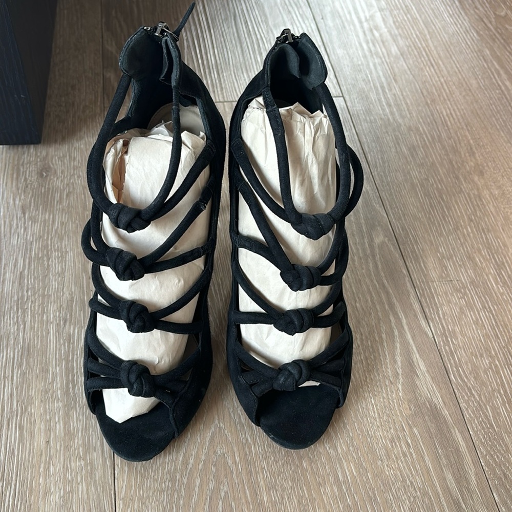 ALEXANDRE BIRMAN BLACK STRAPPY HEELS